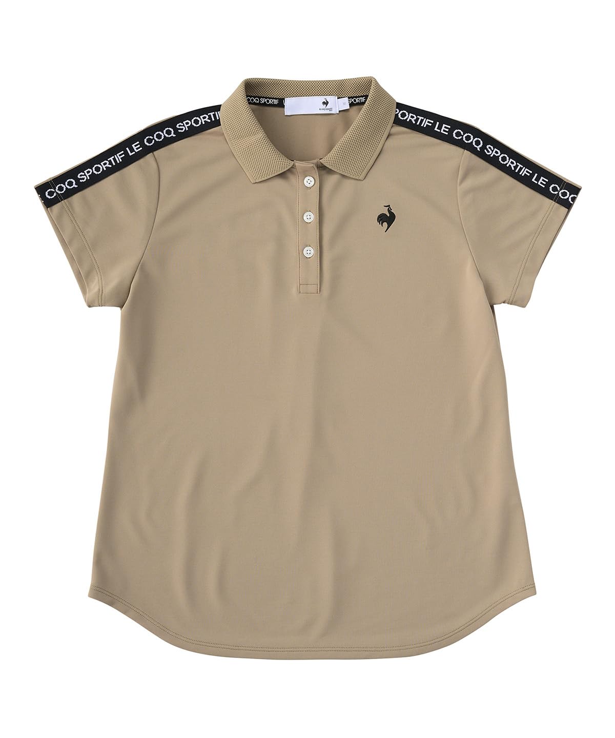 

Логотип Coq Sportif BG00 [Le Golf] Рубашка с короткими рукавами, А-силуэт, лента, спортивная, универсальная, влагоотводящая, быстросохнущая, гольф, LG5SHS06L, женская, (бежевый)