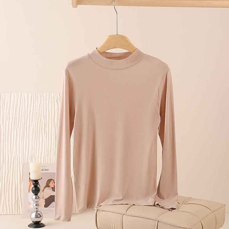 Damen High-End Modal Strick Rollkragen Basisschicht - Warmes Langarm Herbst/Winter Oberteil
