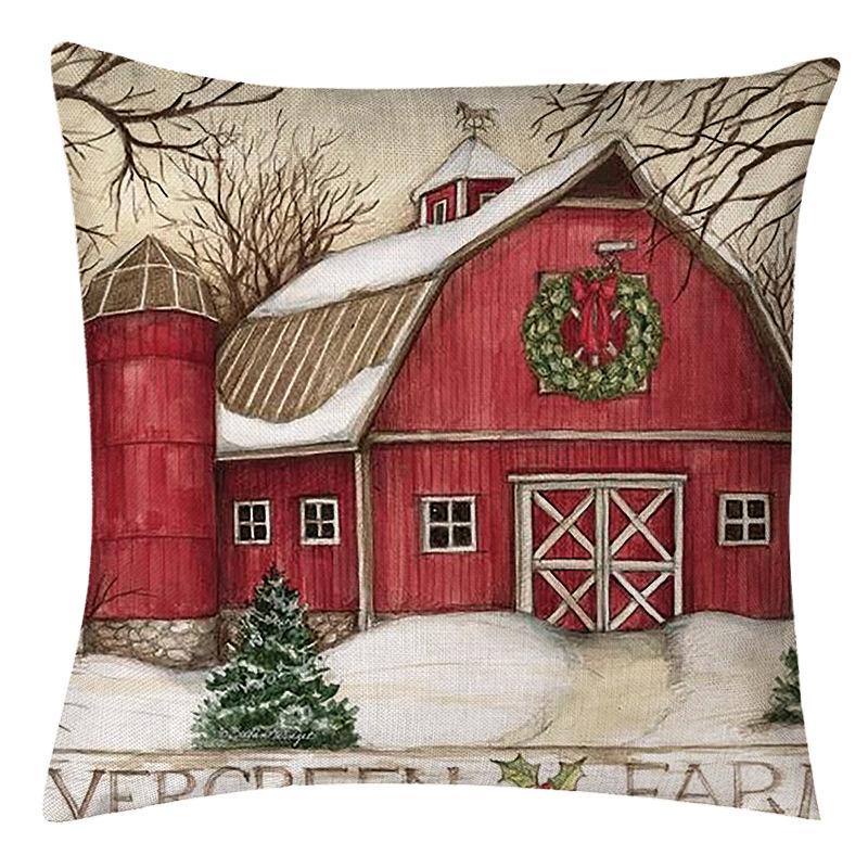 Christmas Pillowcase Red Elk Light Luxury Pillowcase Car Neck Cushion Home Pillowcase