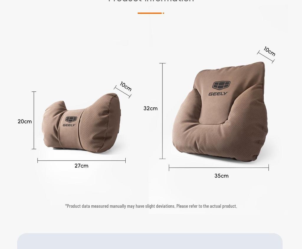 Geely Car Headrest, Lumbar, and Neck Support Pillow for Xingrui, Xingyue L, Binyue, Boyue, and Emgrand Models