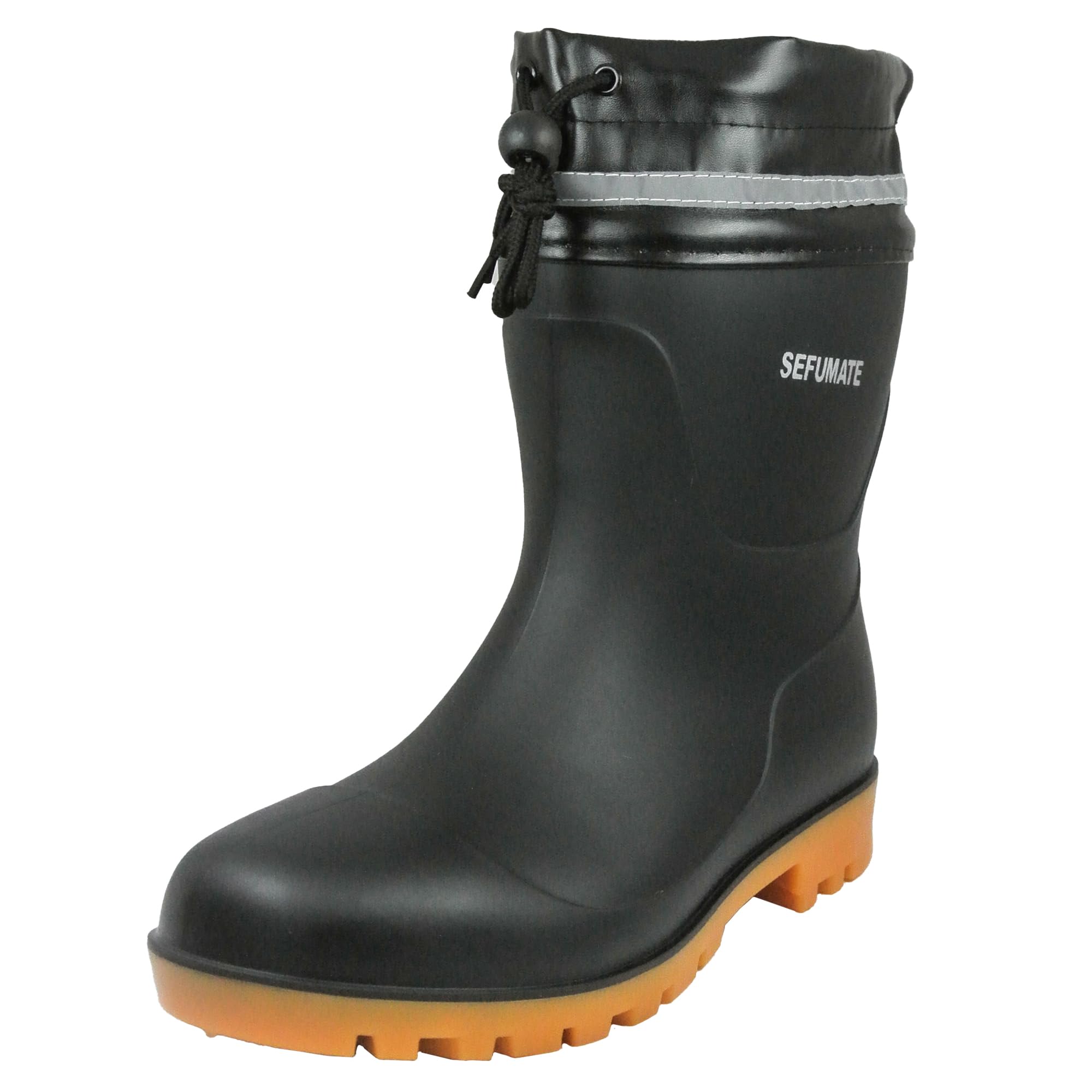 

Safety Boots, Short, Reflective, Sweat-wicking, Quick-drying, Antibacterial, Odor-resistant, PVC, 9663 BLACK, 26.5cm