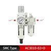 Metallic AC2010-02 AC3010-03 AC4010-04 Pneumatic Pressure Regulator Oil Water Separator Manual Drainage Compressor Air Filter.