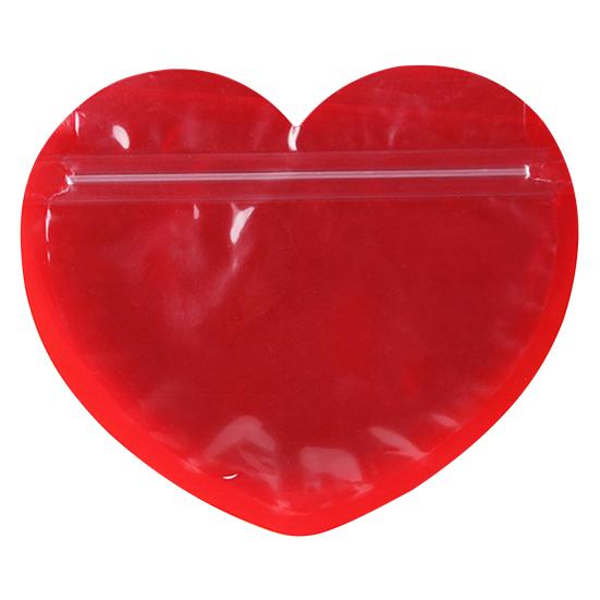 Bolsa de embalaje de 100 Uds., bolsas de joyería transparentes en forma de corazón, Mini bolsa sellada duradera para muestras de regalos