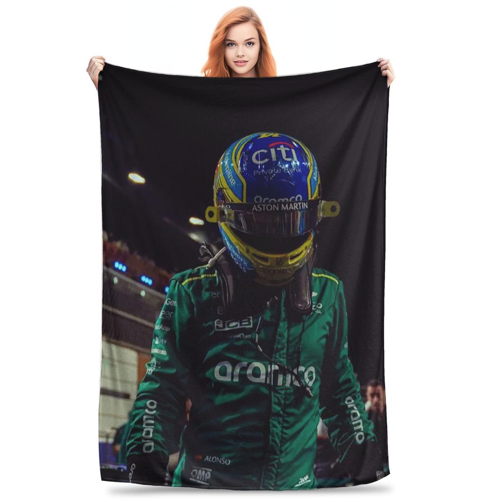 Flannel Throw Blanket Fernando Alonso Saint Warm Plush Blankets Soft Bedspread for Bed Living room Home Travel Couch