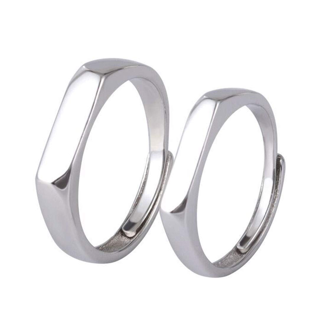 

Free Pair Silver Cut Engagement Couple Signet Pure Silver Gift [Rockyu] Ring, Size, Men s Ring, Ring, 925, Multi-faceted Ring, Ring, Ring, Simple,