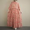 DIMANAF Neues Sommer-Strand-Sonnenkleid 2026 Damen Übergröße Vintage Dame Langes Kleid Locker Übergröße Maxi Blumenprint Baumwolle