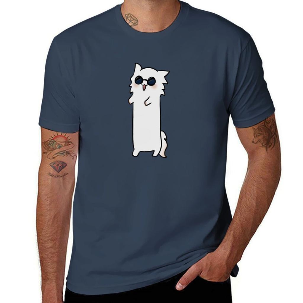 Gojo Cat Tshirt Big Size Crew Neck Tshirt