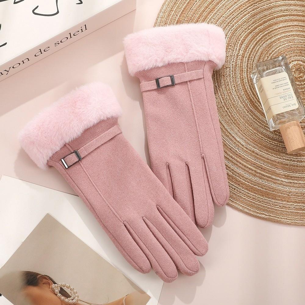 Plush Winter Gloves Touchable Screen Skiing Gloves New Full Finger Gloves  Women