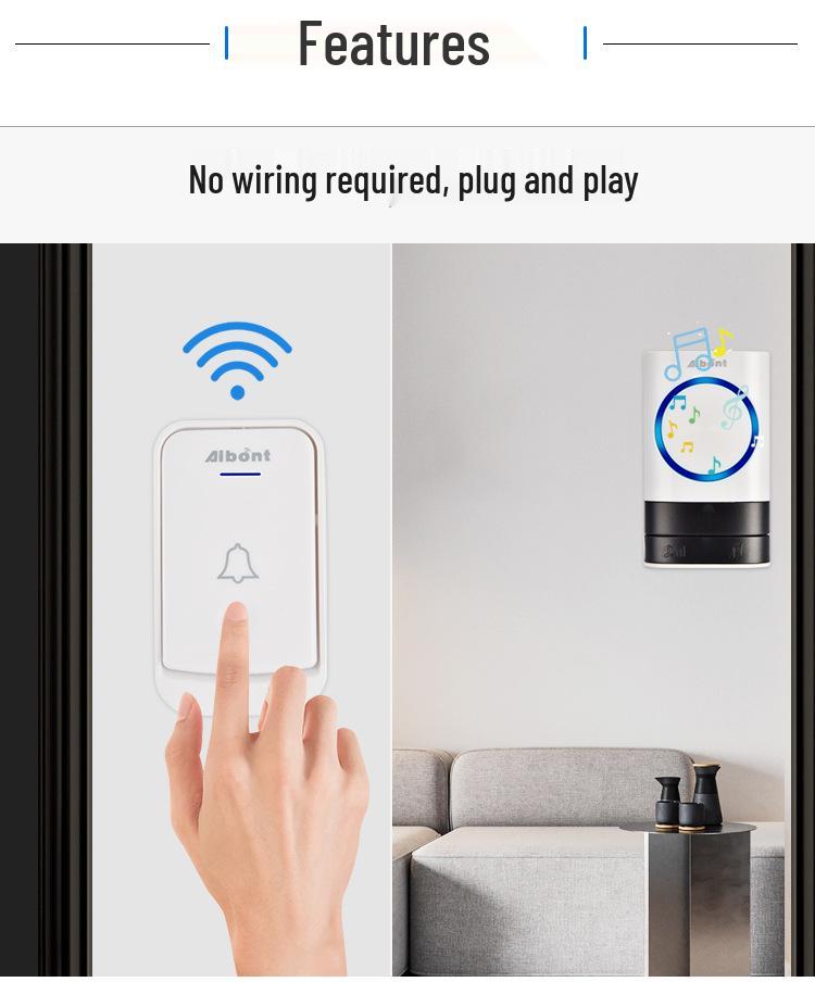 Ultra-Long Range Wireless Doorbell with Music for Elderly Care