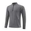 Men's European & American Long Sleeve Stand Collar Half Zip T-Shirt for Autumn/Winter Running & Fitness