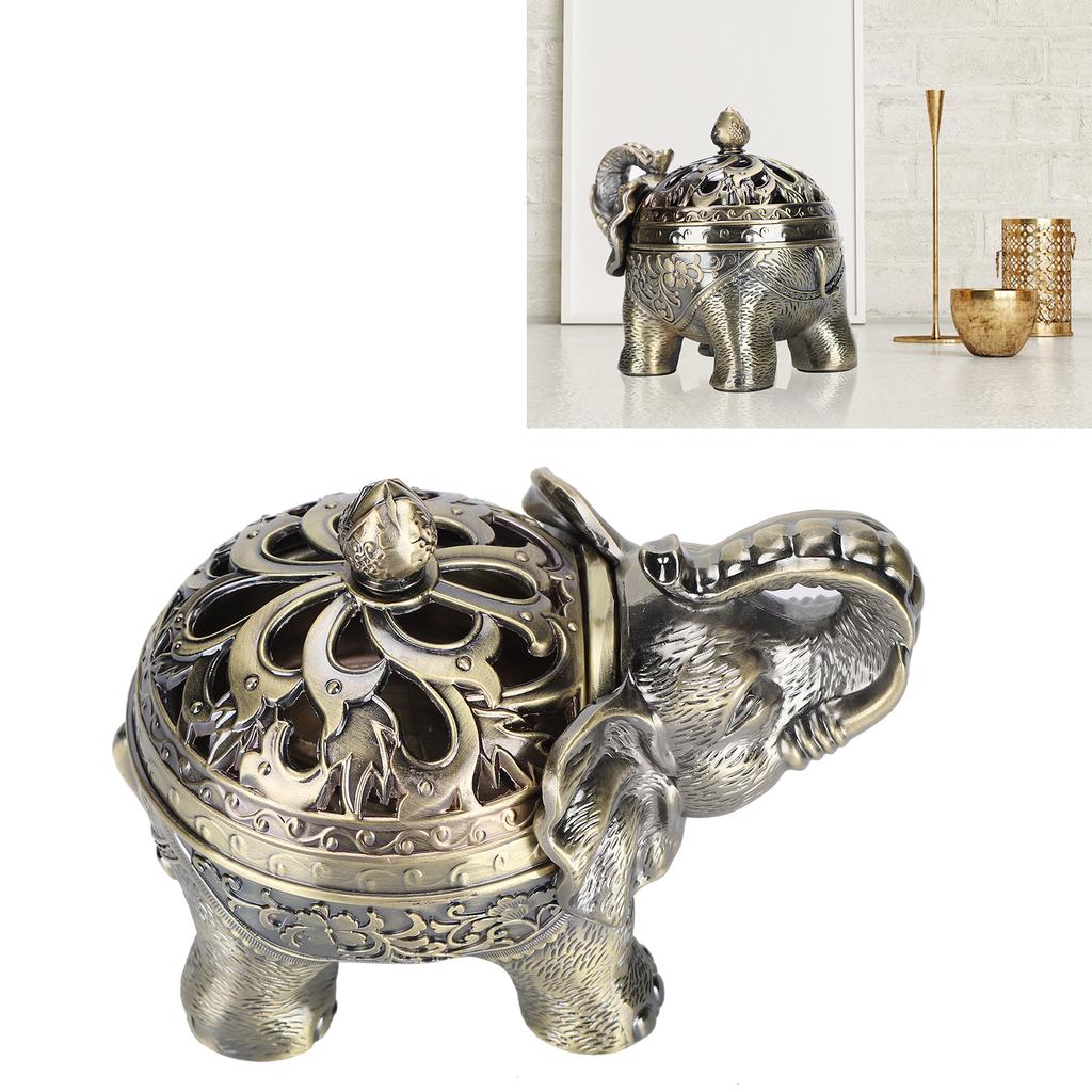 Elephant Shaped Incense   Aromatherapy Ornament for Living Room Entryway Bedroom(Bronze )