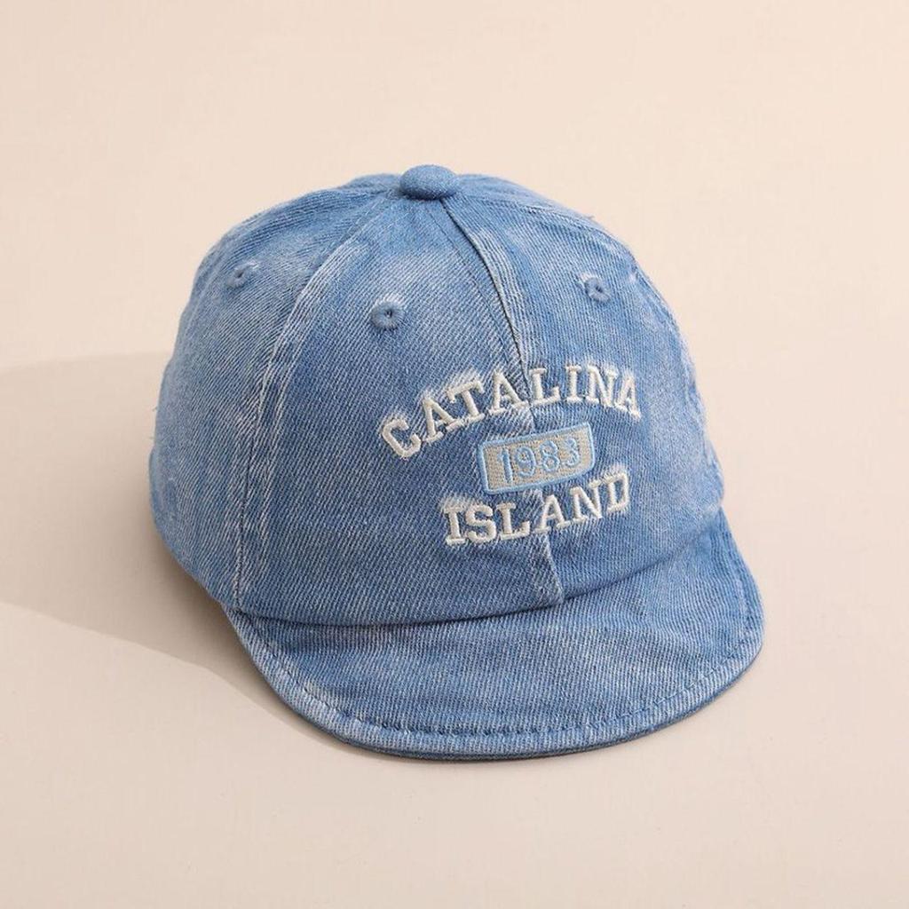 Summer Letter Embroidery Denim Baby Cap Fashion Toddler Boys Soft Brim Duck Tongue Cap Casual Outdoor Adjustable Sun Hat