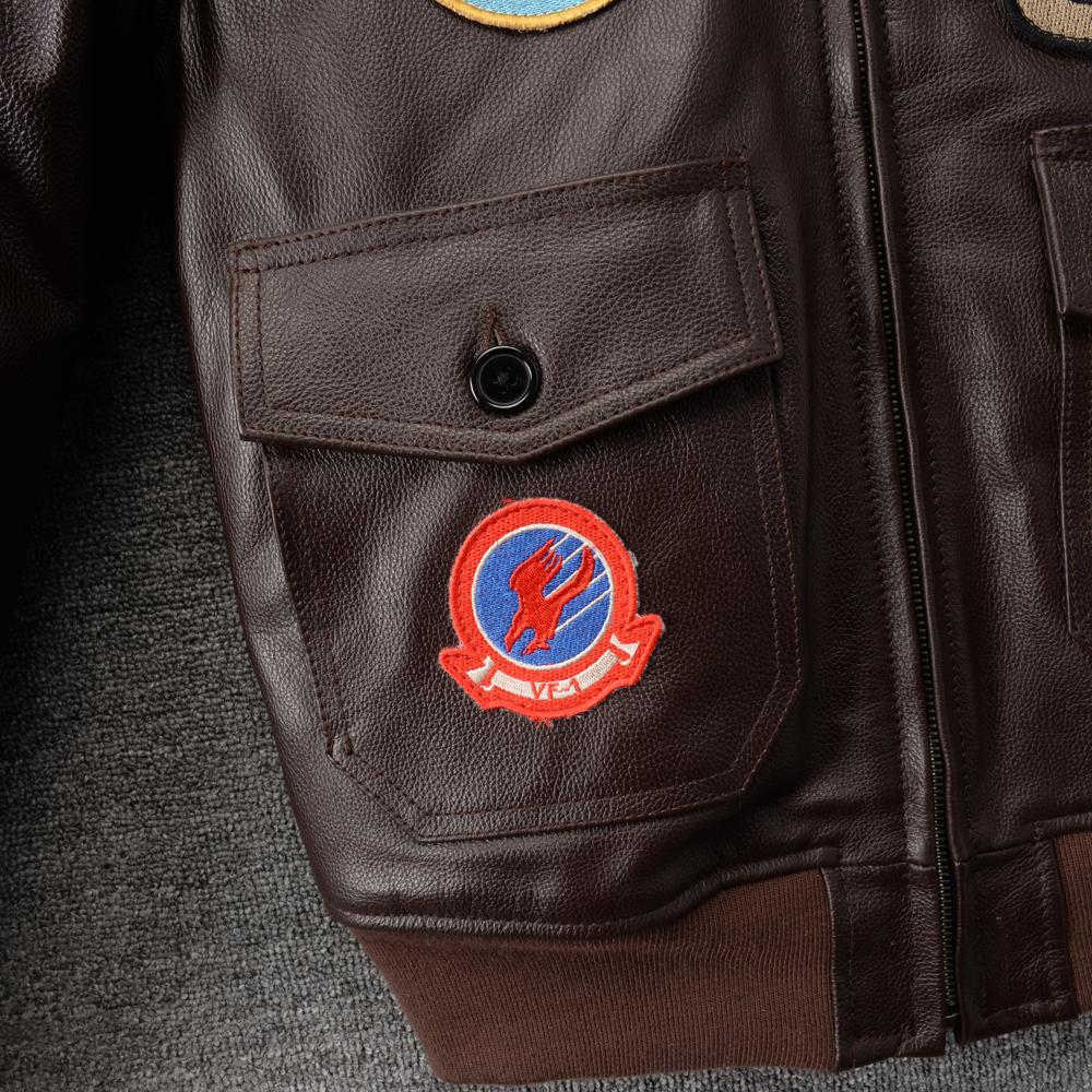 Genuine CowMen Leather Jacket Detachable Fur Collar Top G1 Flight Suit Jackets For Men Military Aviator Cowhide Coat Winter