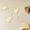 Nordic Wooden Goose Wall Decoration, Flying Birds Pasteable Wall Hanging Pendant Children's Room Wooden Wall Sticker Decoration