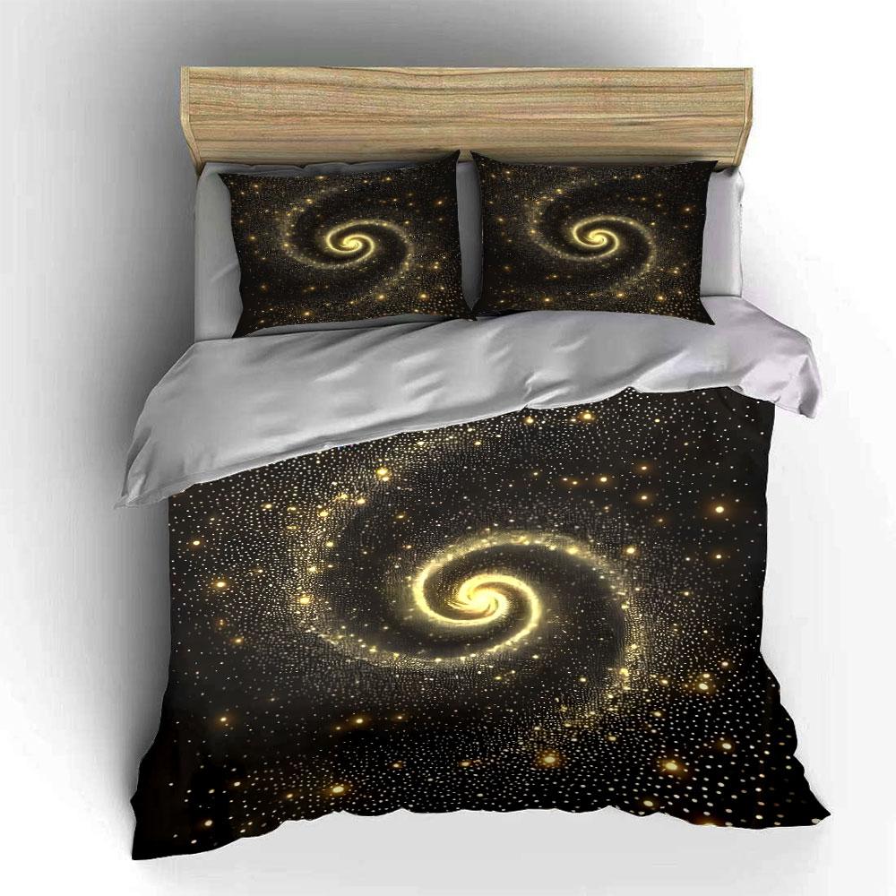 Galaxy Swirl Three-Piece Set Decor Multiple Sizes Kid'S And Adults' Bedroom Exquisite 3Pc Bedding Set, Gift
