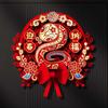 Traditional Snake Year Fu Character Door Sticker Door Couplets Ornament  Home Living Room Decor