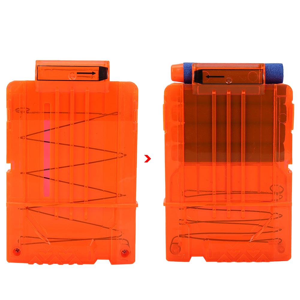 Soft Clip Plastic Cartridge Magazine Toy (5 Transparent Orange)