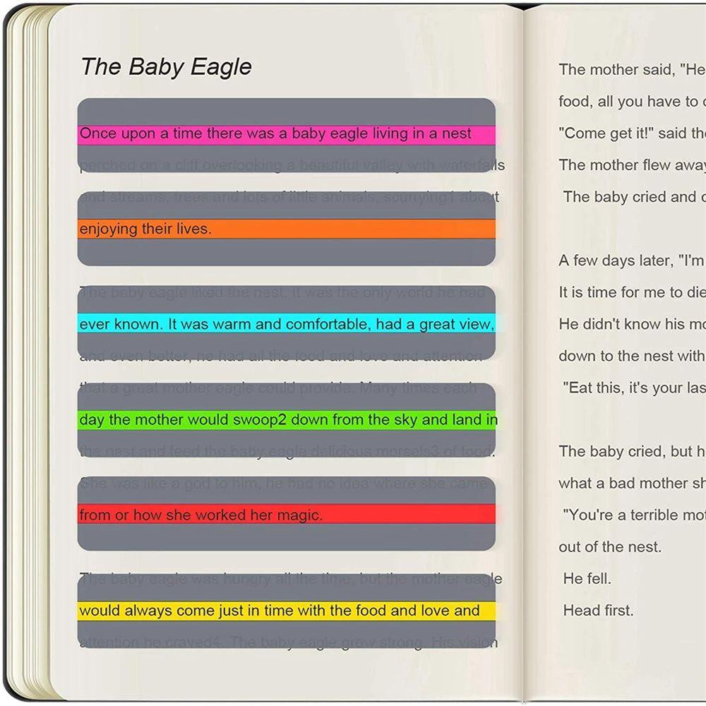 Paper Highlight Bookmarks Reading Guide Strip Reading Bookmarks Reading Highlight Strips