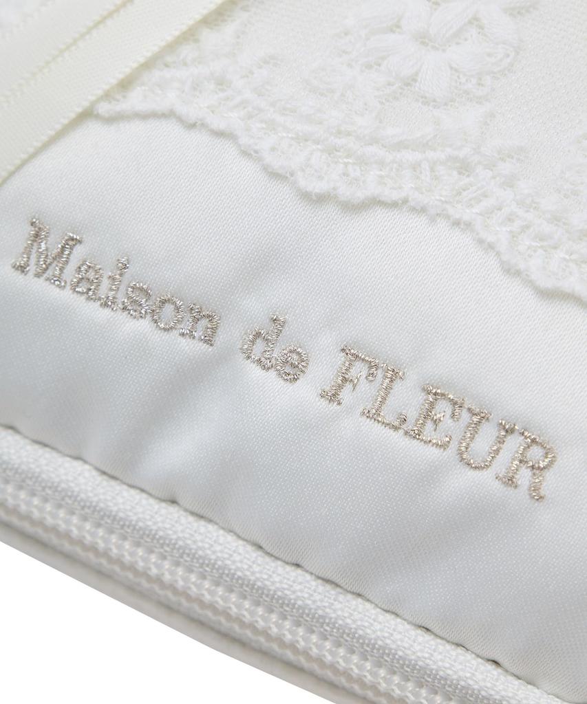 Maison De FLEUR Lace Frill Pouch, White, Size F, PouchDrawstring Bag, 08000503100