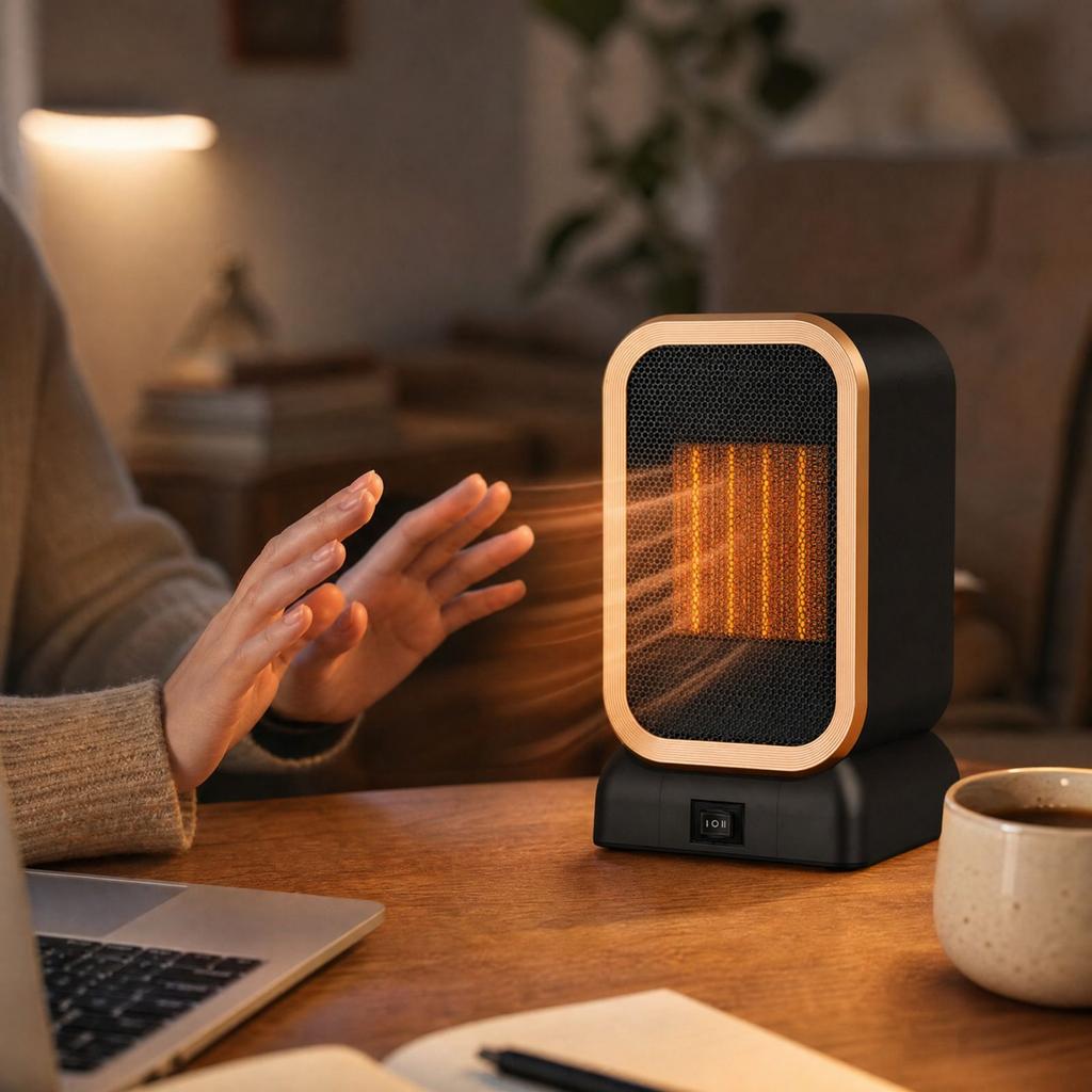 Desktop Heater with Fan, Portable Warmer for Home Desk Use, US Plug