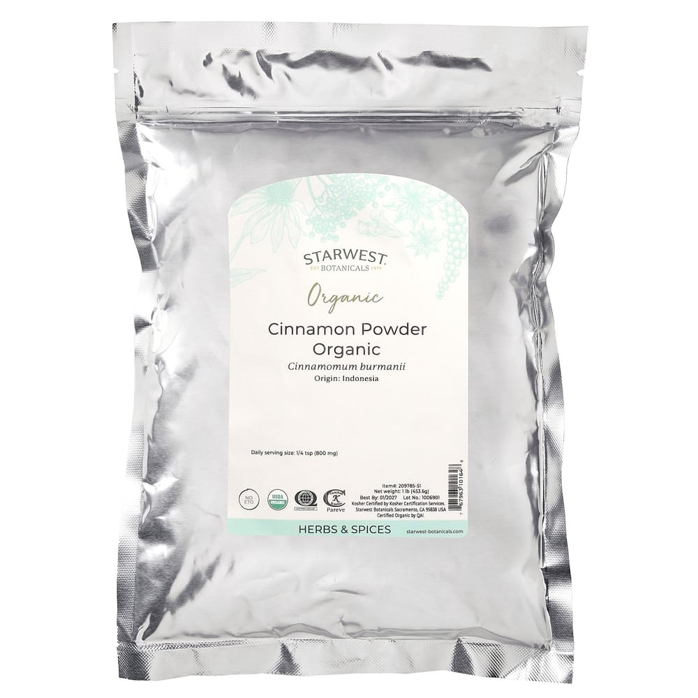 Starwest Botanicals Organic Cinnamon Powder, 1 lb (453.6g)