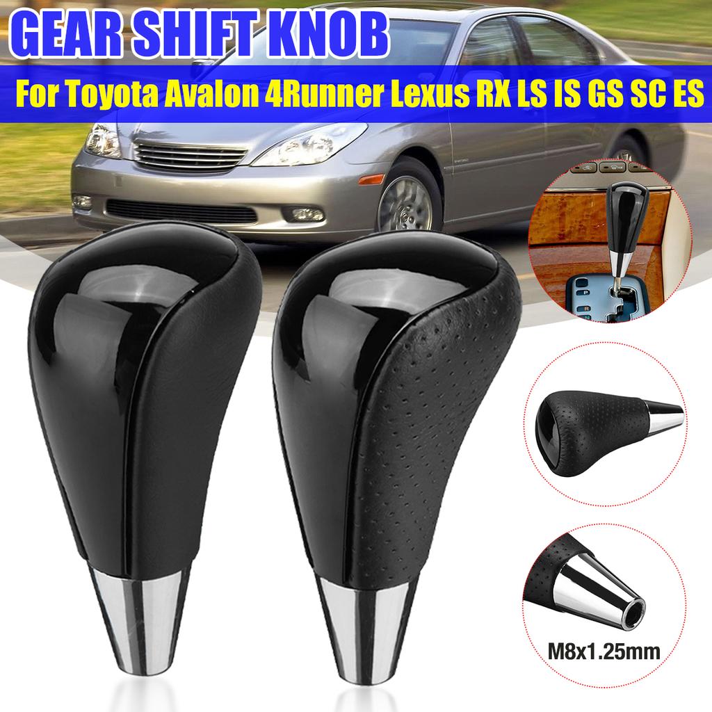 1pcs AT Car Gear Shift Knob Perforated PU Leather Shifter Lever Gear Stick For Toyota Corolla Camry For Lexus IS GS LS RX ES
