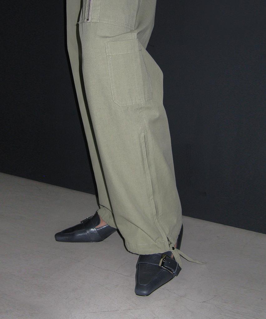 PARTIMENTO WOMEN Double Layered Waist Cargo Pants_Light Khaki