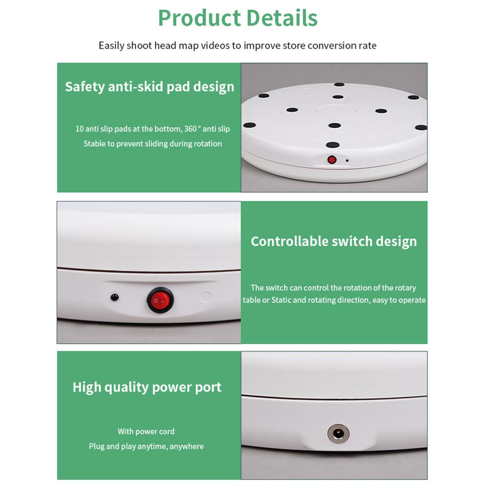 45CM/17.7in Motorized Rotating Display Stand with RGB Light Display Base 360 Degrees Rotatable Electric