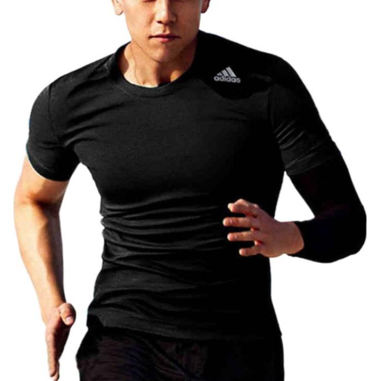 adidas T Shirts Men's Black Crew Neck Moderate Straight Fit CE0876