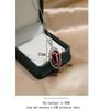 925 Sterling Silver Retro Light Luxury Round Red Zircon Necklace Birthday Party Anniversary Wedding Gift