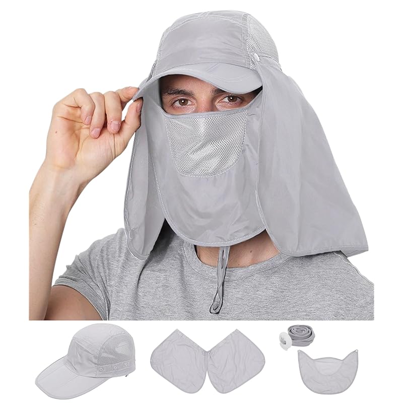

[MOWO] hat men s cap [4-way usage, professional level UV protection, detachable and foldable] sun visor UV cut awning folding removable Moisture