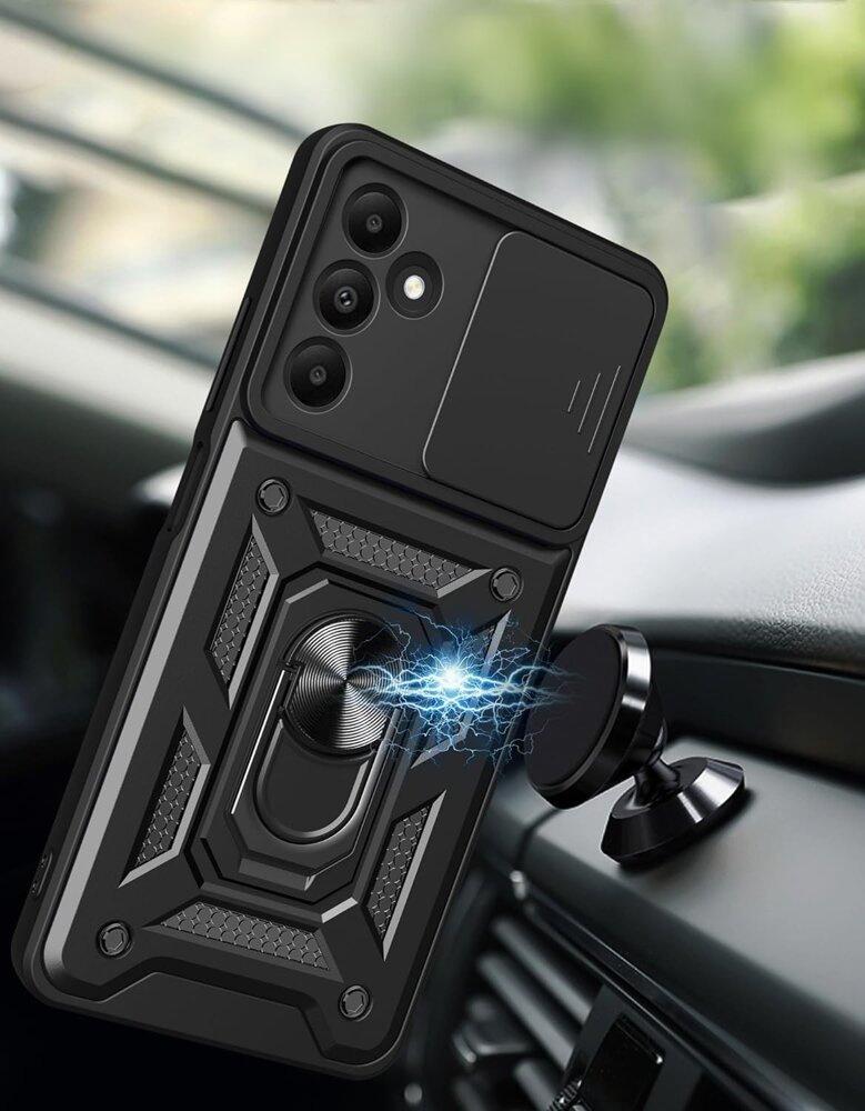 Armored Case for Samsung Galaxy M15 5G, CamShield Slide, Black