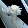 Ceremony Vehicle Handle Flower Ornament with Rose and Suction Cup for Wedding Car Styling and Photo Use