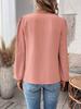 2026 Europe Autumn/Winter V-neck Lace Solid Color Long Sleeve Casual Women's Top