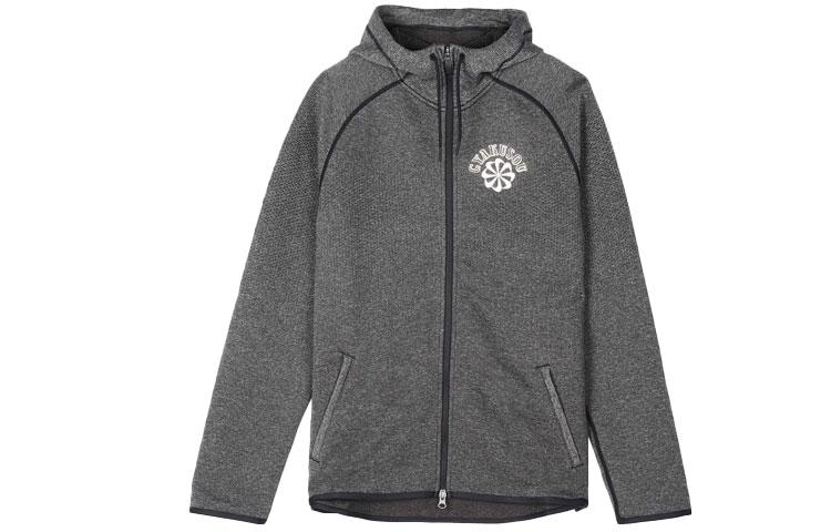 Nike Knitwear Men s Gray Hooded Moderate Cardigan CD7145-010 S