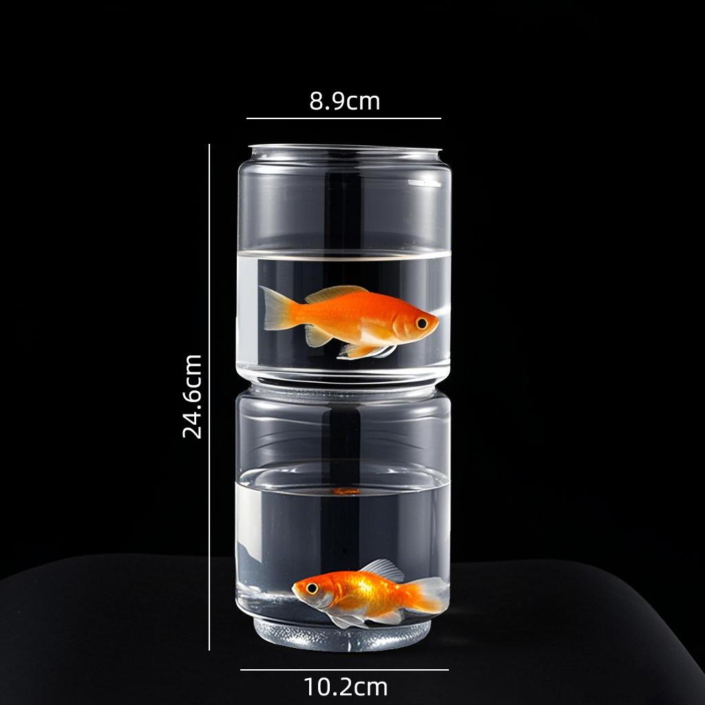 Umweltfreundliches Betta-Fischaquarium: Dekoratives Stapelbecken für Wohnzimmer oder Büro - Geeignet für Goldfische