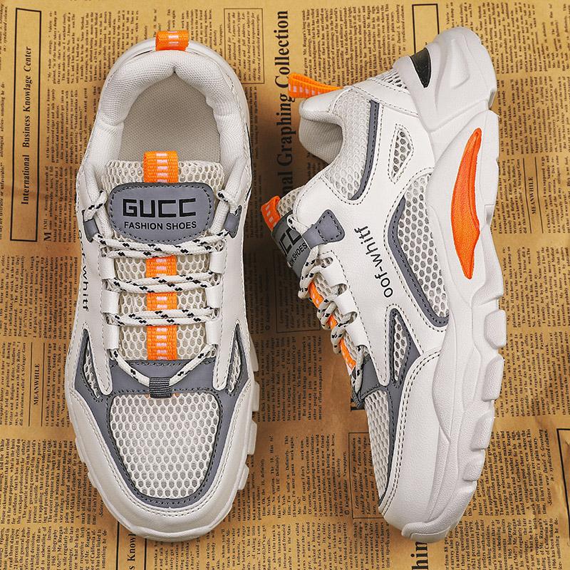 Men's Breathable Mesh Hollow Out Casual Sports Shoes Summer Outdoor Soft Sole Comfort Running Shoes Fashion Students Sneakers