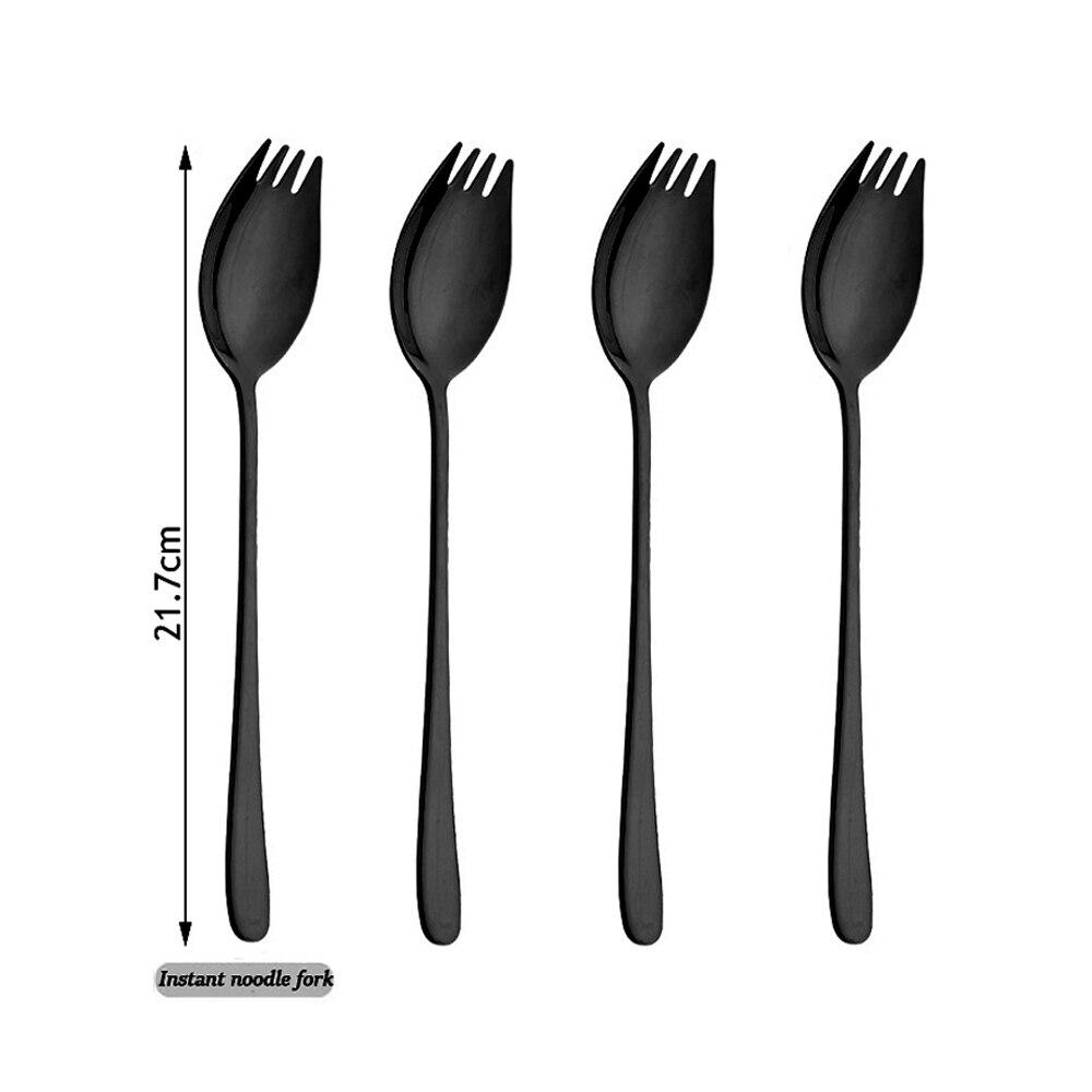 4ks vidlička lžíce 304 nerezová ocel západní jídlo nádobí vidlička lžíce instantní nudle lžíce vidlička nudle salát Sporks