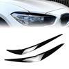 2Pcs Glossy Black ABS Car Headlight Evil Eyebrows Eyelids Cover for BMW 1 Series F20 F21 2015-2019 Stickers