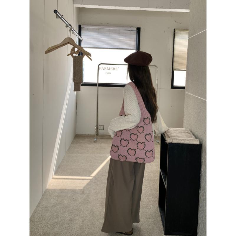 Knitted Bag Woven Bag All-in-one Women's Bag High-grade Exquisite Niche Shoulder Bag