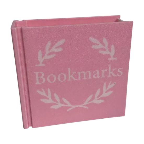 Bookmark Holder for Reading Enthusiasts Book Shape Pen Holder, Retro Literary Style Organizer, Durable Versatile PLA Container Stationery Storage