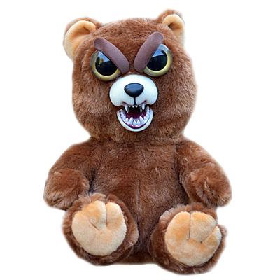 Feisty Pets Brown Bear by RANGS Facetippet Angry Changing Expression Plush Toy Japan, Bear,