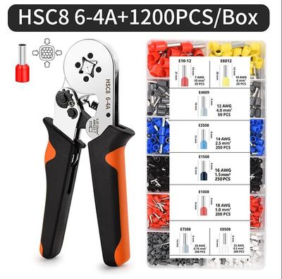 Tubular Press Clamp Crimping Pliers Electrical Terminals For Wires Sleeves Connector Set Tube Crimping Crimper Ferrules Ratchet