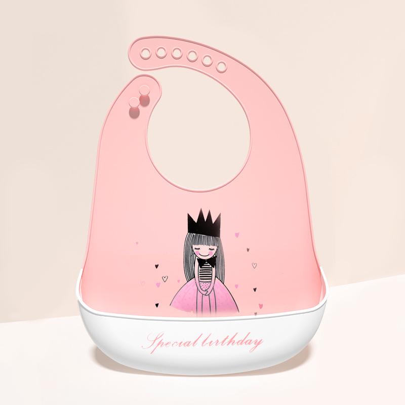 Babador de silicone à prova d'água para bebês - Babador de arroz descartável grande