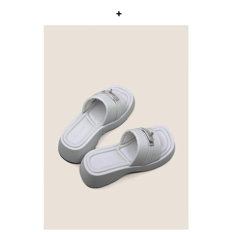 Summer versatile shorty slippers heighten 6 ice blue platform women's shoes sandals women wear not tired feet