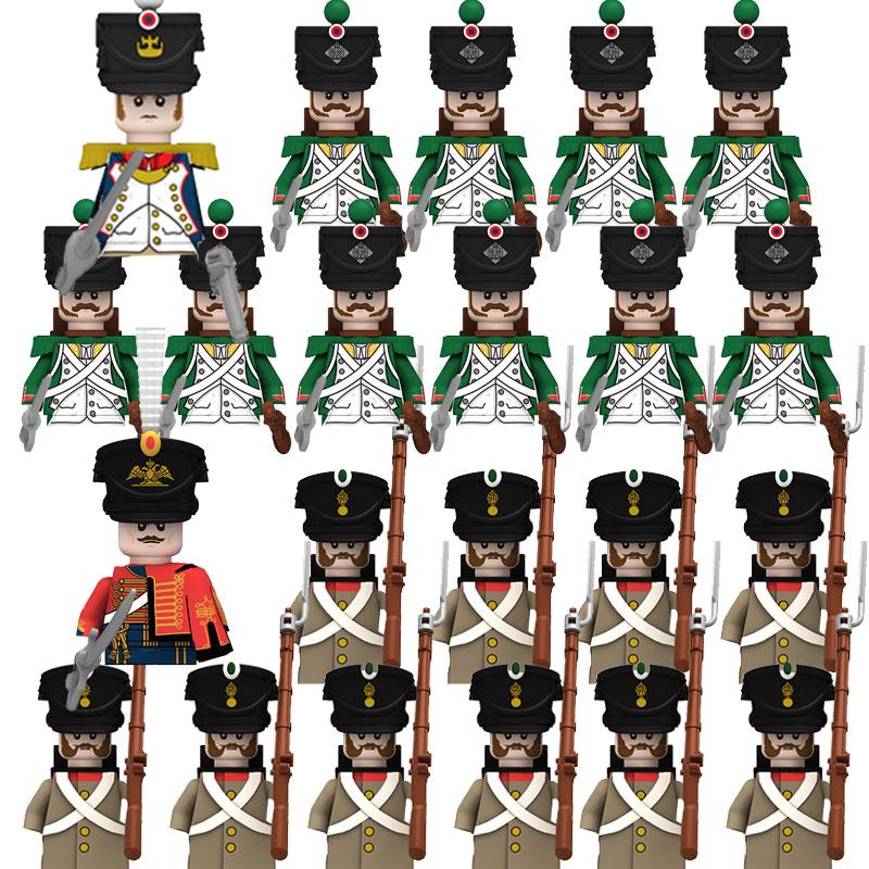 Medieval Castle Knight Soldier Building Blocks Napoleon Figures British French Infantry Cavalry General DIY Toy Gift S001