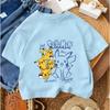 Boys and Girls Summer Street Style Fashion Children's T-shirt Pikachu Cute Kawaii Design