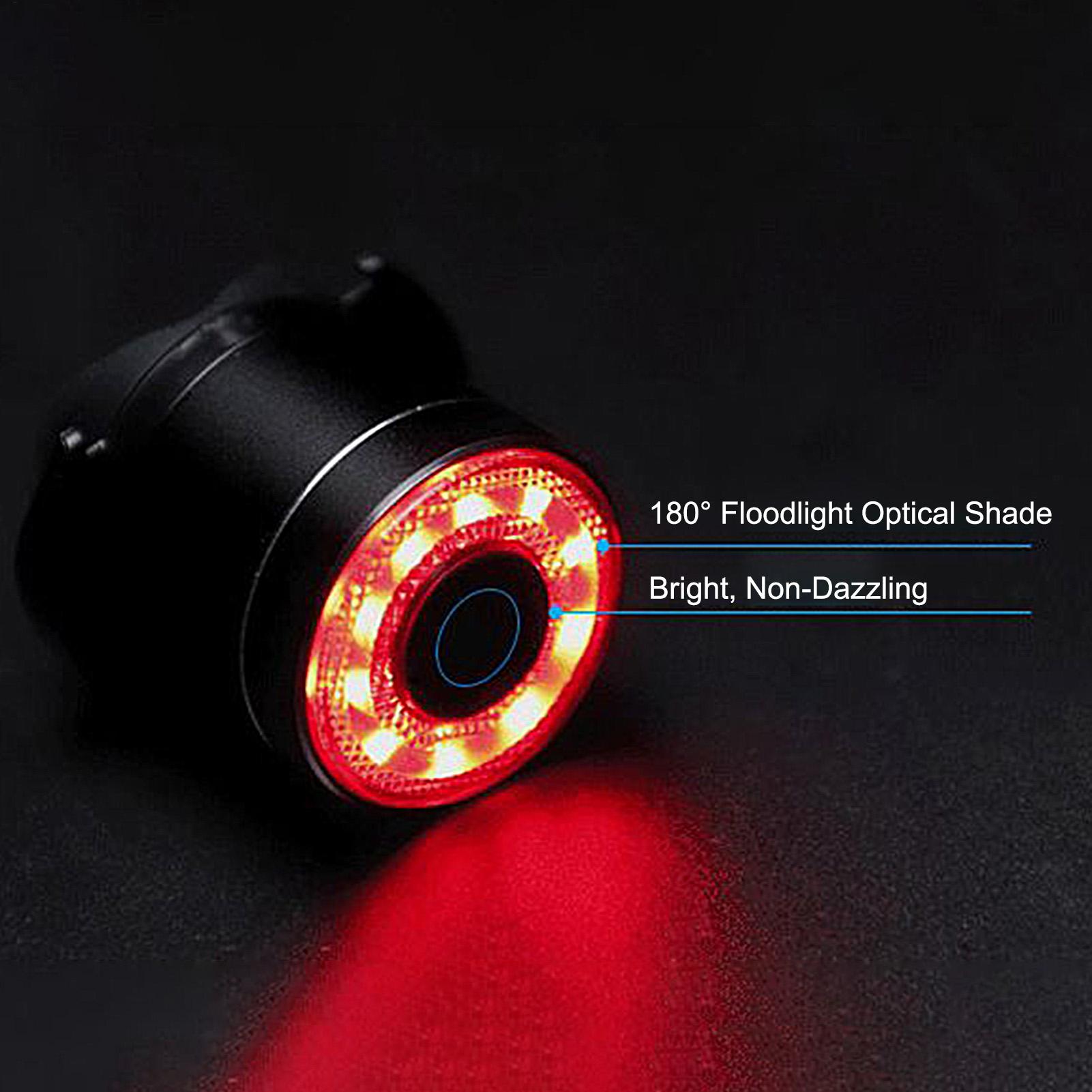 Bike Brake Light Smart Bike Tail Sensing Light Waterproof Brake Sensing Lamp For Riding Mountain Road Daily Commuting Camping China Mainland