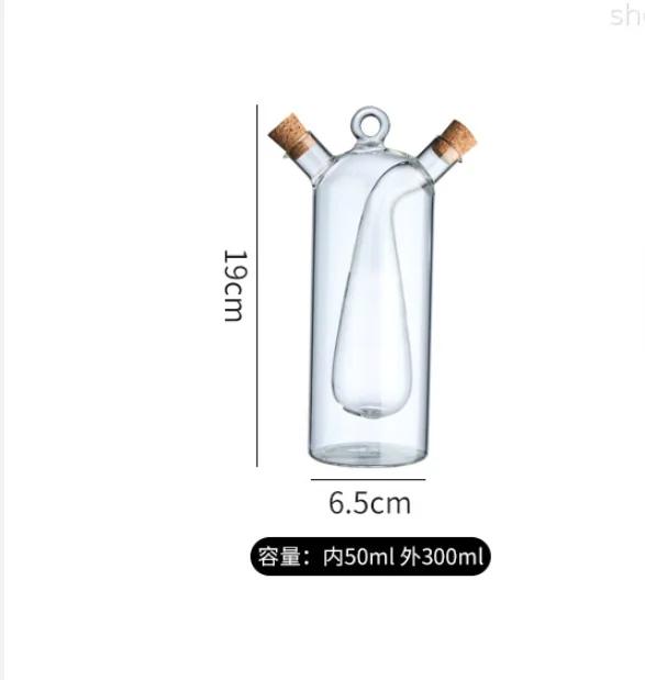 Küchenvorratsbehälter Glas Ölflasche Essigtopf Mehrzweck-Gewürzflasche/einzigartiges doppelwandiges Design Trinkflasche
