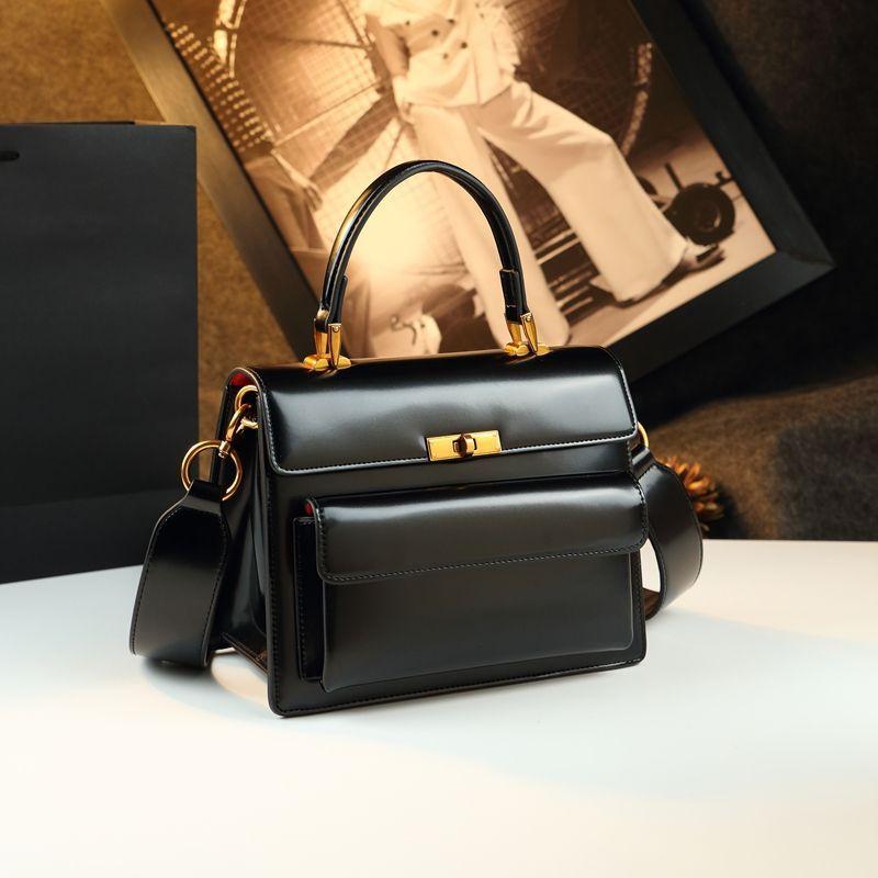 Leather Women'S Bag Kelly Bag Temperament High Value Commuting Light Luxury Portable Messenger Bag Foreign Style Tide